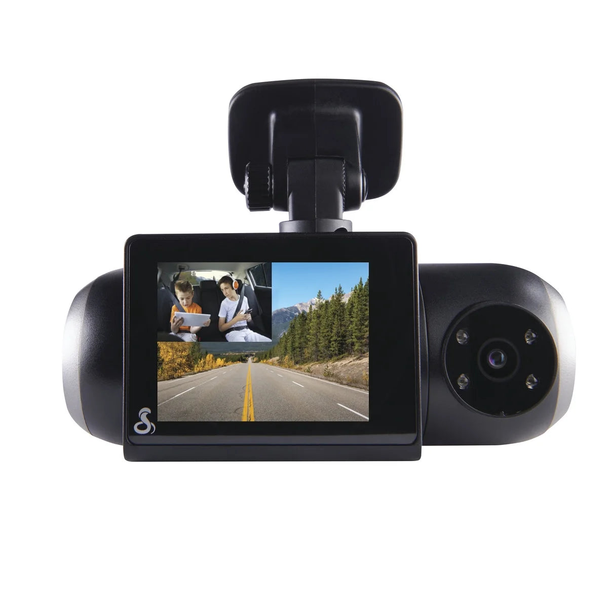 Cobra SC 201 1080P Dash Cam + Interior Night Vision Cam, Live Alerts, Carplay Compatible Dash Camera