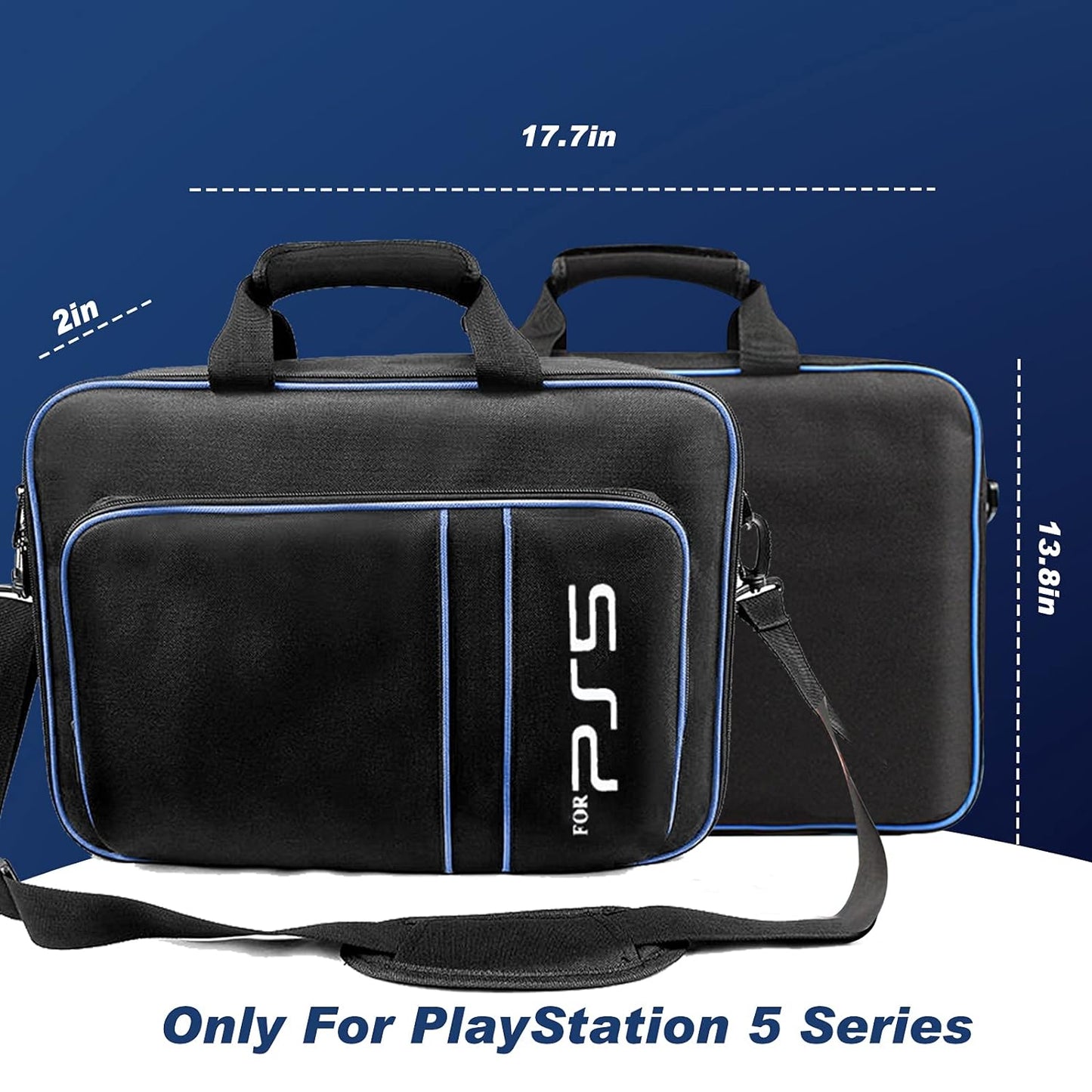 Carrying Case for PS5, Protective Travel Case for PS5 Console Disc/Digital Edition, Large Capacity Shoulder Bag Zippered Storage Bag for PS5 Console, Controllers, Game Discs, HDMI & Other Accessories