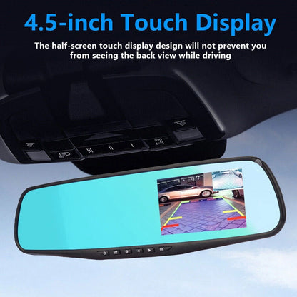 1080P HD Rearview Mirror Car DVR Dual Dash Cam Camera Front Rear Video Recorder