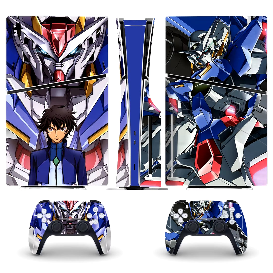 Anime Gundam PS5 Slim Disc Skin Sticker Decal Cover for Console and 2 Controllers PS5 Slim Disk Skin Sticker Vinyl