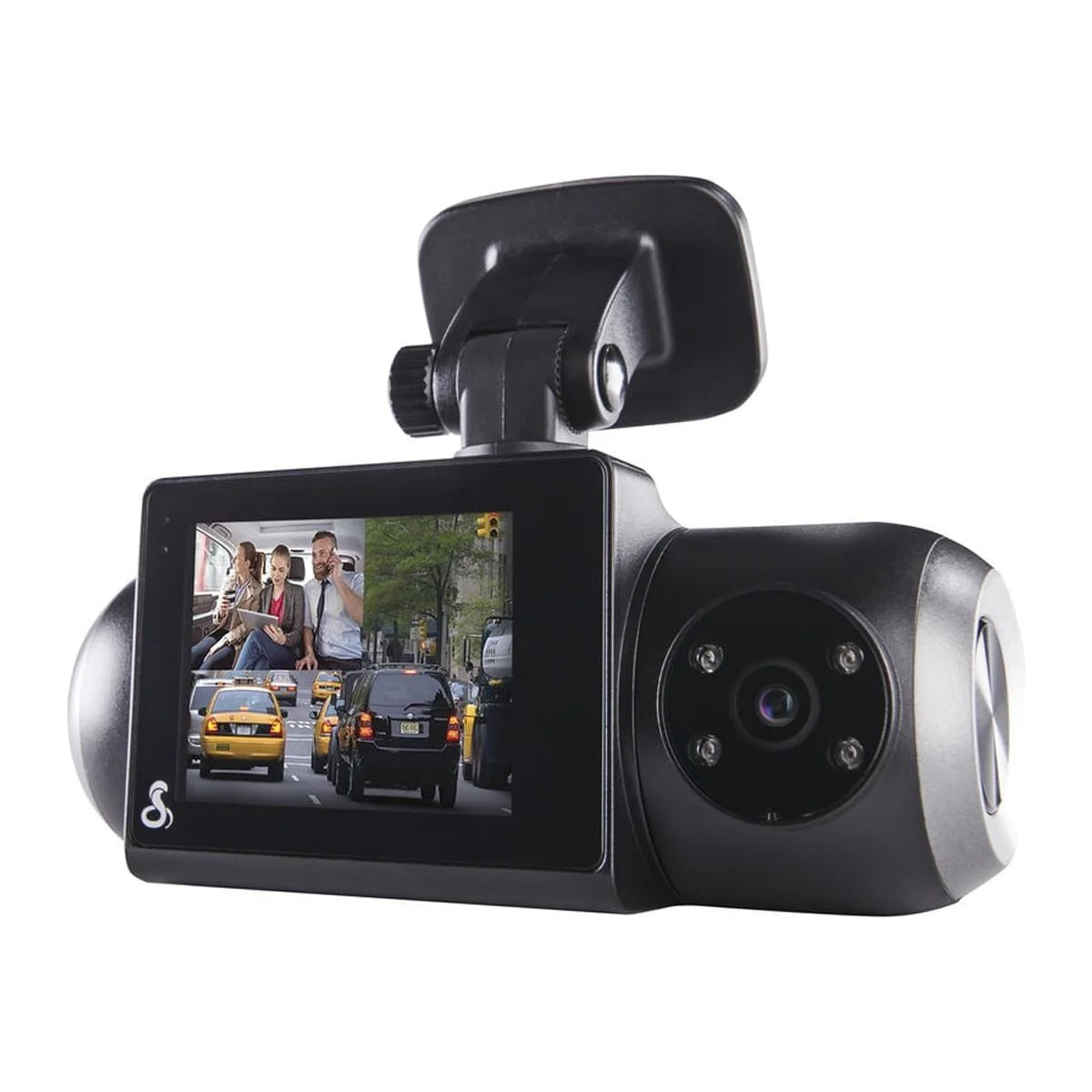 Cobra SC 201 1080P Dash Cam + Interior Night Vision Cam, Live Alerts, Carplay Compatible Dash Camera