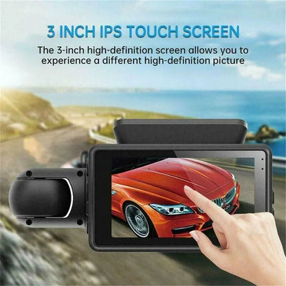 1080P Dual Lens Car DVR Dash Cam Video Recorder G-Sensor Front and inside Camera