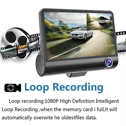 Car DVR 3 Cameras 4.0 Inches Dash Cam Car Video Recorder Auto Registrator Dvrs Dash Cam with 3 Ways Cameras