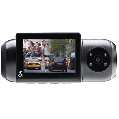 Cobra SC 201 1080P Dash Cam + Interior Night Vision Cam, Live Alerts, Carplay Compatible Dash Camera