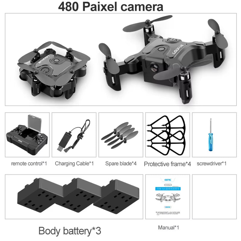 New Mini Drone V2 4K 1080P HD Camera Wifi Fpv Air Pressure Altitude Hold Foldable Quadcopter RC Drone Kid Toy Gift