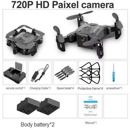 New Mini Drone V2 4K 1080P HD Camera Wifi Fpv Air Pressure Altitude Hold Foldable Quadcopter RC Drone Kid Toy Gift