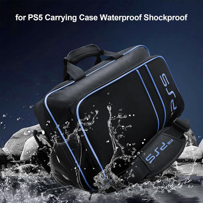 Carrying Case for PS5, Protective Travel Case for PS5 Console Disc/Digital Edition, Large Capacity Shoulder Bag Zippered Storage Bag for PS5 Console, Controllers, Game Discs, HDMI & Other Accessories