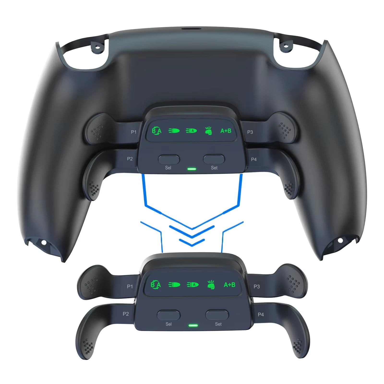 Remappable RISE 4.0 Remap Kit, Upgrade Board &Redesigned Back Shell & 4 Back Buttons for Ps5 Controller BDM-010&020&030&040&050