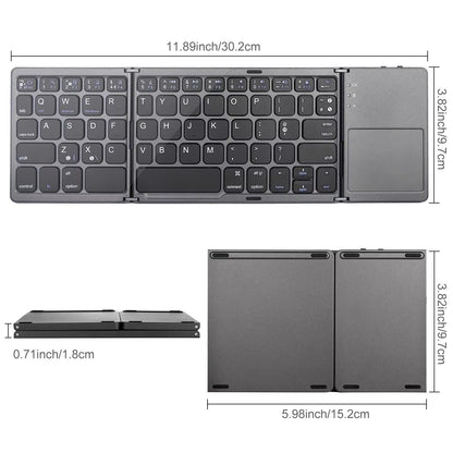 Foldable Wireless Keyboard Ultra Slim Touchpad Bluetooth Keyboard Rechargeable Folding Keyboard for Tablet Laptop