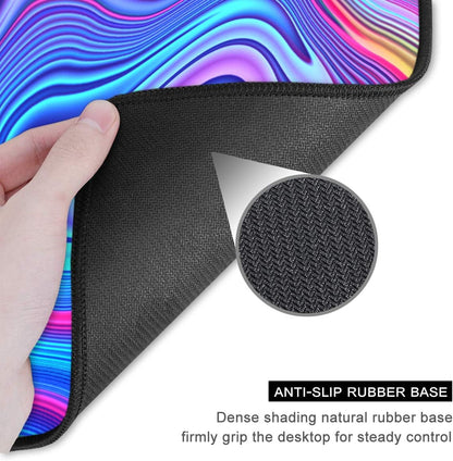 Gaming Mouse Pad with Stitched Edge, Premium-Textured Mouse Mat Waterproof Non-Slip Rubber Custom Rectangle Mousepad for Laptop Computer Gaming Office 11.8 X 9.85 Inch, Colorful Wave Design