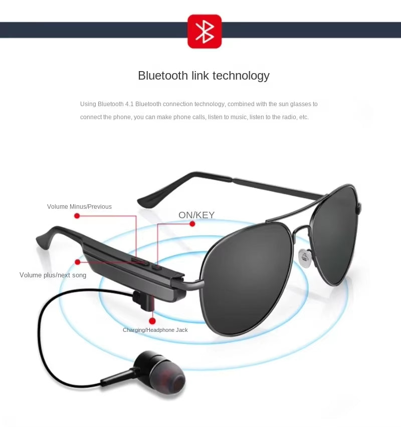 Smart Glasses Metal Frame Sunglasses Bluetooth Earphones Smart Bluetooth Sunglasses Bluetooth 5.0